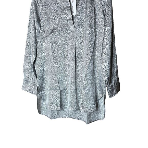 Bishop & Young Women’s Tunic Top Printed Satin Pullover White Micro Dot XS NWT‎ - Picture 3 of 10